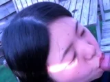 Cheating Asian Woman Sucks Dick on Balcony