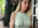 She cum with risky public masturbation in open cafe on the