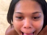Slut gives wam deep throat pov blowjob and handjob