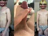 Football Stud Wanks in his football gear