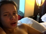 Skinny amateur sucks cock and fingers herself in pov scene
